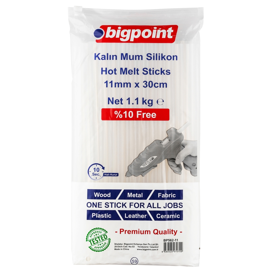 Bigpoint%20Mum%20Çubuk%20Silikon%20Kalın%2011mm%20x%2030cm%20(1.1%20Kilogram)